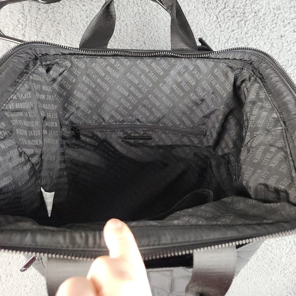 Steve Madden Backpack Large Black Quilted Nylon Travel Bag Diaperbag 16\